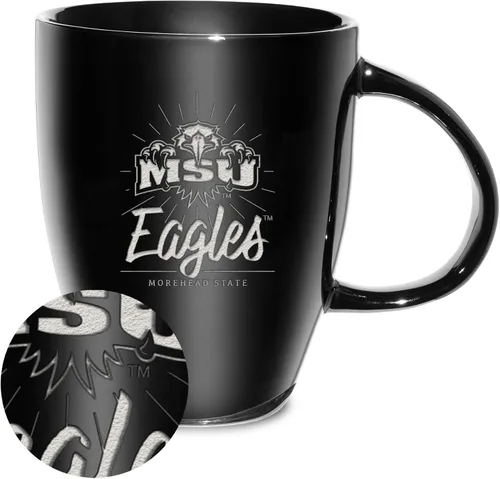Vista 47 de Rico Industries - Taza de lustre cerámico con grabado láser de la NCAA de 18oz - Café-Té