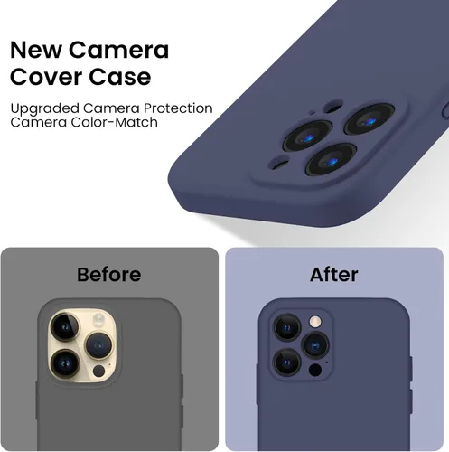 Vista 4 de Antlia Funda magnética diseñada para iPhone 14 Pro Max, [compatible con MagSafe] silicona [protección de cámara], forro interior de microfibra Azul