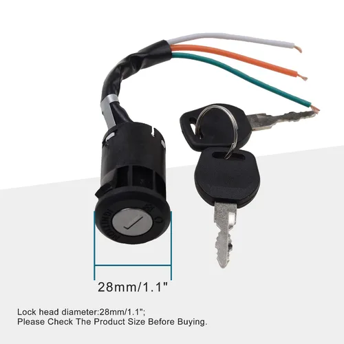 Vista 2 de GOOFIT Llave de interruptor de encendido de 3 cables para 50 cc, 70 cc, 90 cc, 110 cc, 150 cc, 200 cc, 250 cc, Go Kart, duna, buggy, buggies, ATV