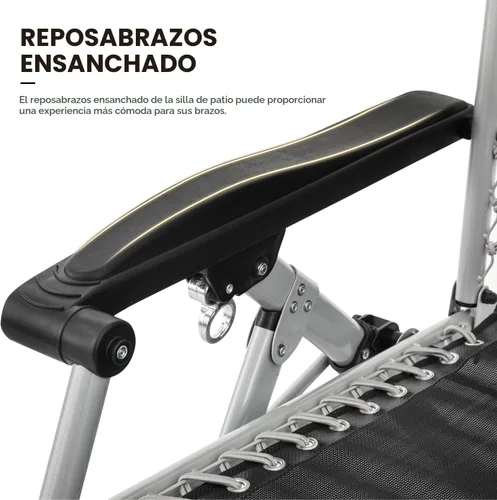 Vista 11 de MoNiBloom Silla reforzada de gravedad cero, tumbona plegable para piscina y playa, tumbona de bronceado portátil con cojín, reposacabezas y bandeja
