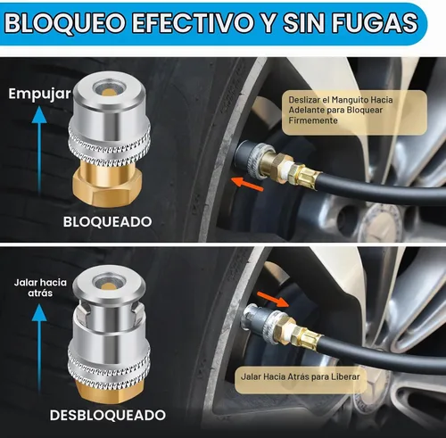 Vista 2 de Mandril de aire, mandril de aire de latón de flujo cerrado de 1/4 FNPT, portabrocas de aire de bloqueo de conexión rápida para accesorios