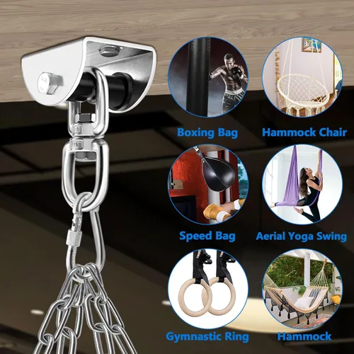 Vista 3 de Eapele Heavy Bag Hanger, Punching Bag Mount for Ceiling 360° Swivel Wood Beam Holder for Boxing Bag, Heavy Bag, Gym Punching Bag, Speed Bag, Aerial