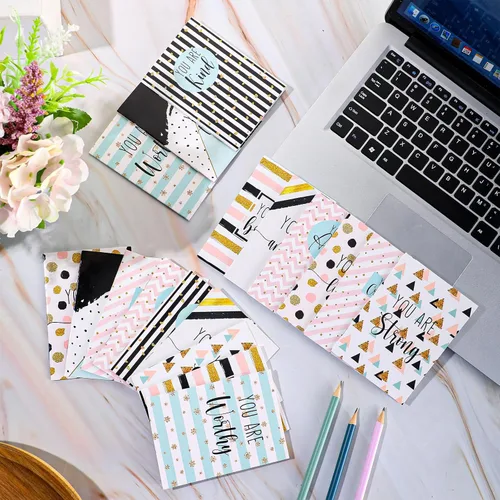 Vista 3 de Sherr 36 blocs de notas inspiradores, recuerdos de fiesta, mini diario motivacional, cuaderno de líneas y puntos con purpurina, bloc de notas