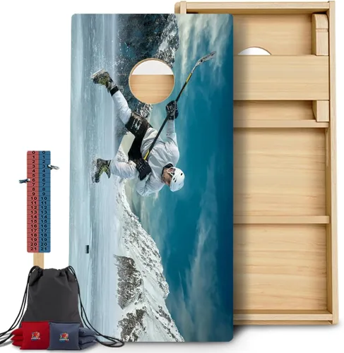 Vista 18 de CornholeGamesUSA Pro - Juego de tablas de Cornhole Fabricado en Estados Unidos Abedul báltico 3/4 Sin rebote Patas triples gruesas Dos 132