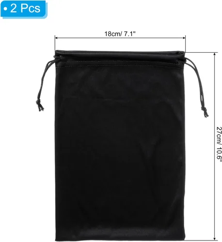Vista 2 de PATIKIL Bolsa de gafas de esquí de microfibra para gafas de nieve, funda de almacenamiento suave, bolsa con cordón