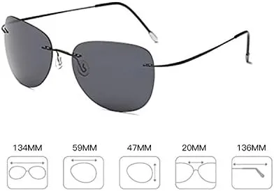 Vista 3 de Gafas de sol polarizadas sin tornillos de titanio para hombres y mujeres