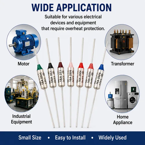 Vista 5 de 10 piezas de circuito de 199.4 °F Celsius temperatura de corte micro fusible térmico 16A 250 V, para transformador de motor, electrodomésticos