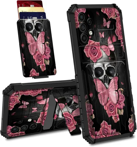 Vista 31 de Funda para Samsung Galaxy A53 5G con ranura desmontable para tarjetero, función atril, doble capa, resistente, a prueba de golpes, funda oculta