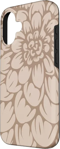 Vista 2 de iPhone 16 Cute Brown and Tan (Beige) Designer Flower Petals Case