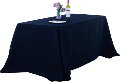 Vista 102 de Ascoza Paquete de 2 manteles cuadrados negros de tela de poliéster de 52 x 52 pulgadas para bodas, banquetes, restaurantes y fiestas