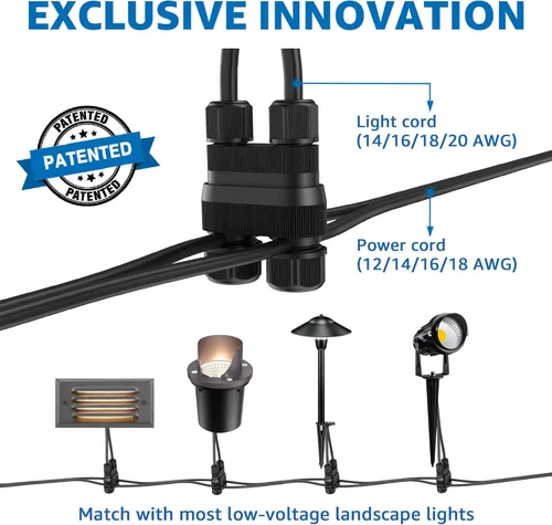 Vista 5 de SUNVIE Luces de paso de bajo voltaje, luces LED de escalera para exteriores de 5 W con placa frontal de rejilla horizontal para escalones