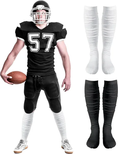 Vista 4 de Chuarry 2 Pairs Scrunch Football Socks Non Slip Men Football Socks Extra Long Socks Soccer Socks Over The Knee Athletic
