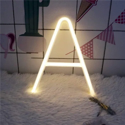 Vista 21 de Ulalaza Letrero de luz LED en blanco y negro, 2 letras AA alimentadas por batería para boda, fiesta de cumpleaños, lámpara de Navidad, luz nocturna