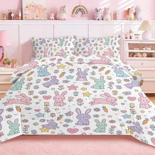 Vista 11 de Juego de edredón de mariposa tamaño individual, juego de ropa de cama estética morado, edredón de microfibra de mariposa lavanda con 2 fundas