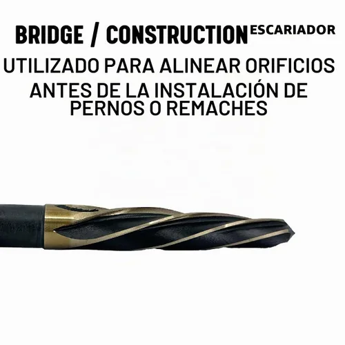 Vista 2 de Drill America Puente/escariador de construcción de vástago hexagonal negro y dorado de 1-1/16", serie KFD