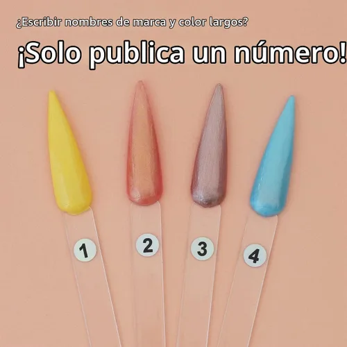 Vista 5 de 50 unidades de palos de muestras de uñas con calcomanías de números, para exhibición de color de uñas, puntas de aguja transparentes, con anillo