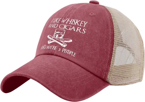 Vista 24 de Philysonic Funny Hat I Like Whisky and Cigars and Maybe 3 People Sombreros para Hombres Gorras de Béisbol Gorras Ajustables