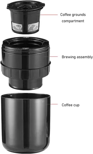 Vista 3 de Cafetera portátil Cocoarm para viajes, máquina de café espresso de camping Battery Powered Rechargeable, Compatible with Ground Coffee & K-CUP