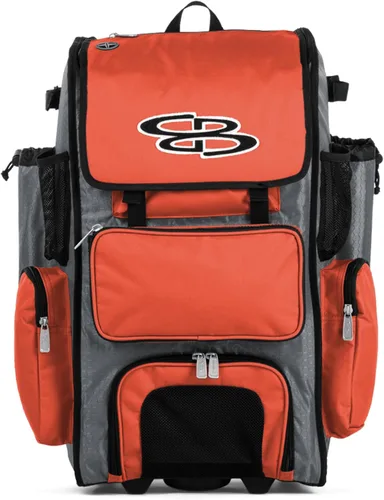 Vista 54 de Boombah Rolling Superpack - Bolsa para equipo de béisbol/sóftbol, varios colores, mango telescópico y capacidad para 4 murciélagos, versión con Negro