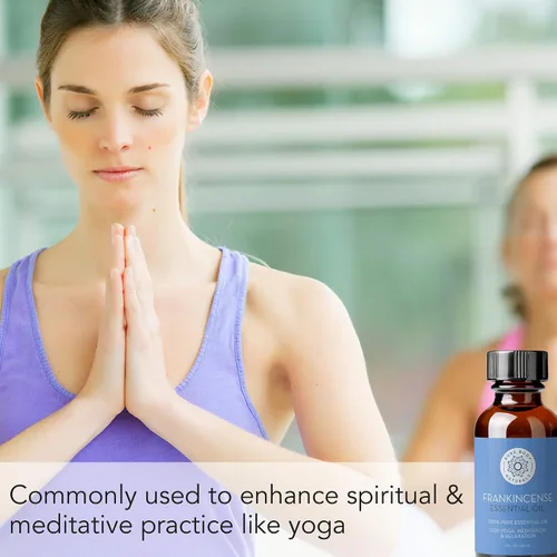 Vista 3 de Pure Body Naturals Aceite esencial de incienso, 1 onza líquida, grado terapéutico puro y sin diluir, para difusor y piel, meditación y yoga, incluye