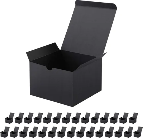 Vista 11 de JINMING 10 cajas de regalo 6x6x4 pulgadas, cajas de regalo mate negras a granel para el Día de la Madre, el Día del Padre, fiesta, cumpleaños, cajas