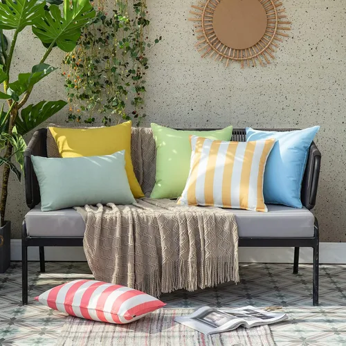 Vista 5 de MIULEE 24 x 24 rellenos de almohada para exteriores, juego de 2 almohadas resistentes al agua de alta calidad, relleno de espuma viscoelástica