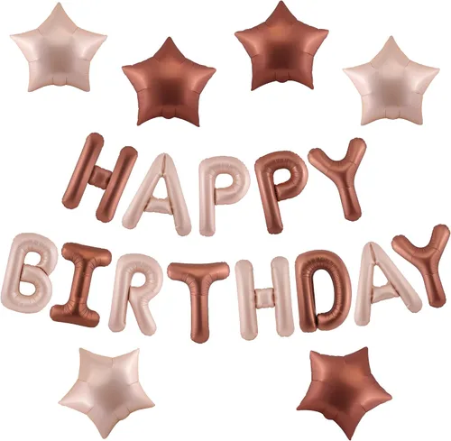 Vista 17 de CANREVEL Cartel de feliz cumpleaños, 13 letras de papel de aluminio de Mylar de 16 pulgadas, decoraciones de fiesta de cumpleaños para niños