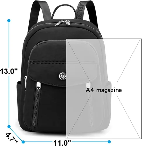 Vista 4 de Collsants Mochila pequeña para mujer, mini mochila de nailon, mochila de moda, bolsa de viaje, Beige, Mochilas Daypack