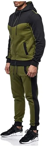 Vista 2 de Marine Royal Conjunto deportivo para hombre, con cremallera completa, para correr al aire libre