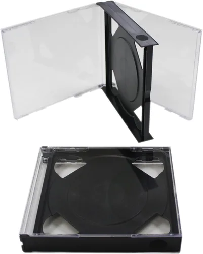 Vista 2 de (5) Cajas de joyas/cajas dobles con 2 CD sin bandeja con medio gris oscuro - CD2R24DGNT