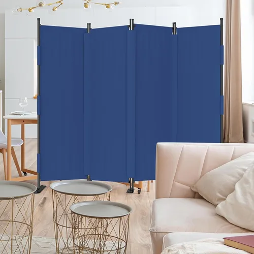 Vista 13 de Divisor de habitación de 3 paneles y pantallas de privacidad plegables con 4 pies de metal curvos, divisor de pared de cubículo para particiones