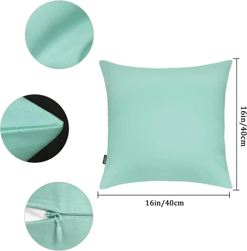 Vista 9 de Coddsmz Paquete de 6 fundas de almohada decorativas 100% algodón, fundas de cojín cuadradas de Navidad sólidas para el hogar, cama, sofá, día