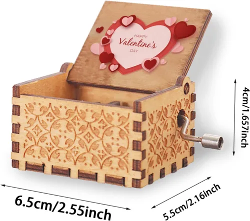 Vista 2 de Caja de música de madera personalizada U R My Sunshine Cajas musicales de manivela personalizadas, un regalo significativo para mujeres, hombres