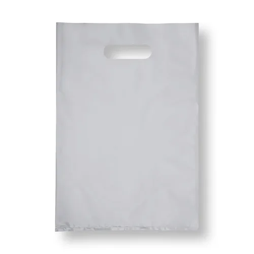 Vista 17 de Infinite Pack Bolsa de plástico con asa troquelada de 9 x 12 pulgadas, bolsas de plástico negro para mercancía, paquete de 100 unidades para venta