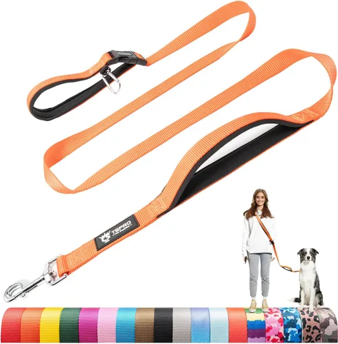 Vista 7 de TSPRO Correa táctica para perro, manos libres, resistente, ajustable, con mango acolchado y cierre de seguridad de metal para caminar, correr