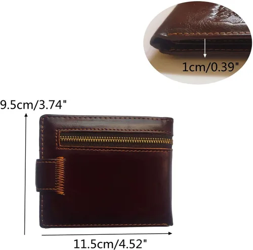 Vista 85 de Hombres Cool Eagle Wolf Caballo Totem Cuero Vaca Vertical Cartera Cremallera Multi-tarjeta Titular, Tótem de caballo, Minimalista
