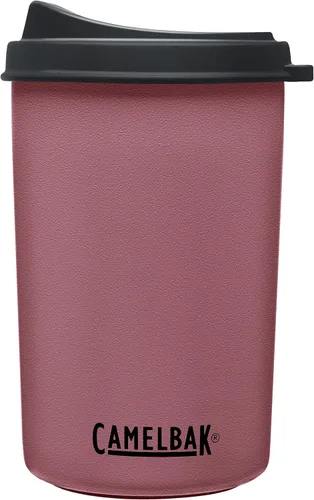 Vista 7 de CamelBak MultiBev - Botella de agua con aislamiento de acero inoxidable y taza de viaje Rosa Terracota/Rosa Camelia