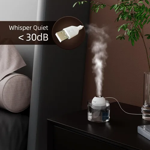 Vista 3 de YKSI Mini humidificadores portátiles, humidificador personal de escritorio para viajes, oficina, dormitorio, plantas con apagado automático de 8