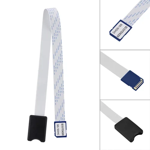 Vista 6 de Naroote Cable adaptador de extensión de tarjeta SD a SD, cable extensor de lector de tarjetas de memoria flexible de 18.9 in para mini impresora 3D