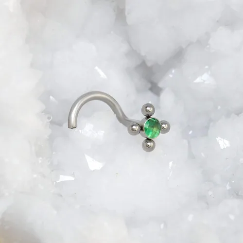 Vista 7 de Nose Stud Ring - Nose Piercing Stud - Nose Jewelry Surgical Steel - Nostril Screw Stud - Nose Ring CZ - Nose Stud L
