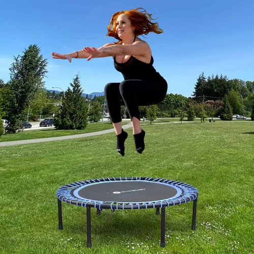 Vista 6 de Trampolín de fitness para adultos y niños, trampolín de ejercicio de rebote interior para entrenamiento, fitness para entrenamiento de rebote