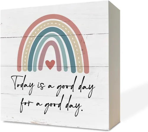 Vista 6 de Letreros de madera inspiradores, caja de madera, decoración de escritorio, letrero positivo para decoración del hogar, regalo de motivo, Life isn't