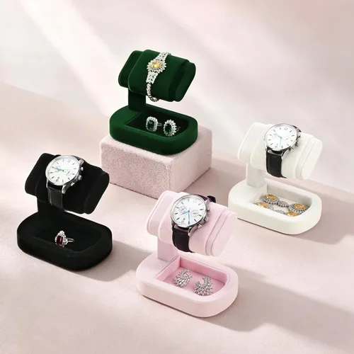 Vista 2 de Oirlv Soporte de exhibición de reloj individual Soporte de reloj de pulsera Negro
