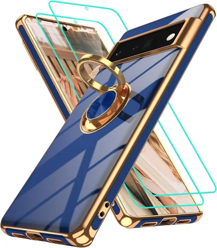 Vista 164 de Funda para Motorola Moto G 5G 2024: Funda Moto G Play 5G 2024 con 2 piezas de protectores de pantalla, soporte de anillo de rotación de 360°