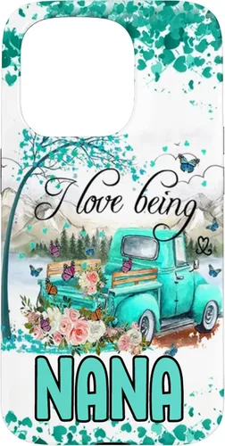 Vista 14 de I Love Being Nana Flower Butterflies Truck PC Case for iPhone 17
