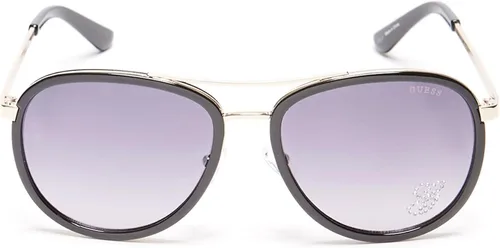 Vista 2 de GUESS Factory Gafas de sol para mujer con diamantes de imitación G Aviator