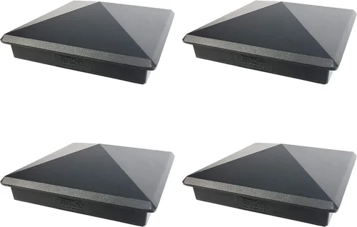 Vista 13 de Tapa de aluminio en forma piramidal para postes de madera, color negro (4 unidades)