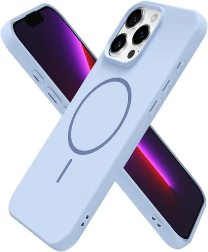 Vista 50 de Oakxco Funda de Silicona Mag Safe para iPhone 12 Pro Max, Funda Magnética Delgada y Fina Compatible con Carga Inalámbrica MagSafe, Bonita Funda