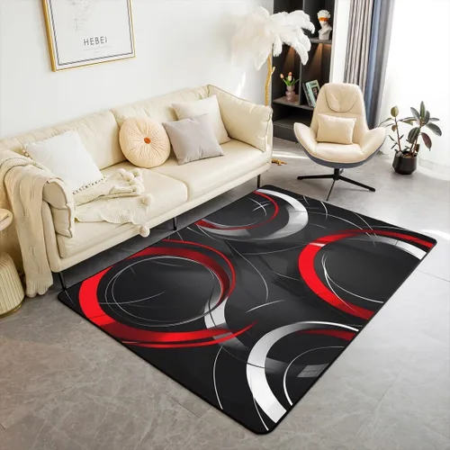 Vista 8 de jejeloiu Alfombra de fútbol de 3 x 5 pies, geométrica, para sala de estar, diseño de panal de abeja, alfombra decorativa para fútbol