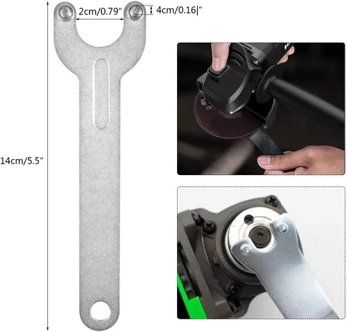 Vista 2 de Topbuti Llave angular de brida de amoladora, tuerca de bloqueo de metal para compatible con Dewalt Milwaukee 193465-4 Bosch Black Decker Ryobi